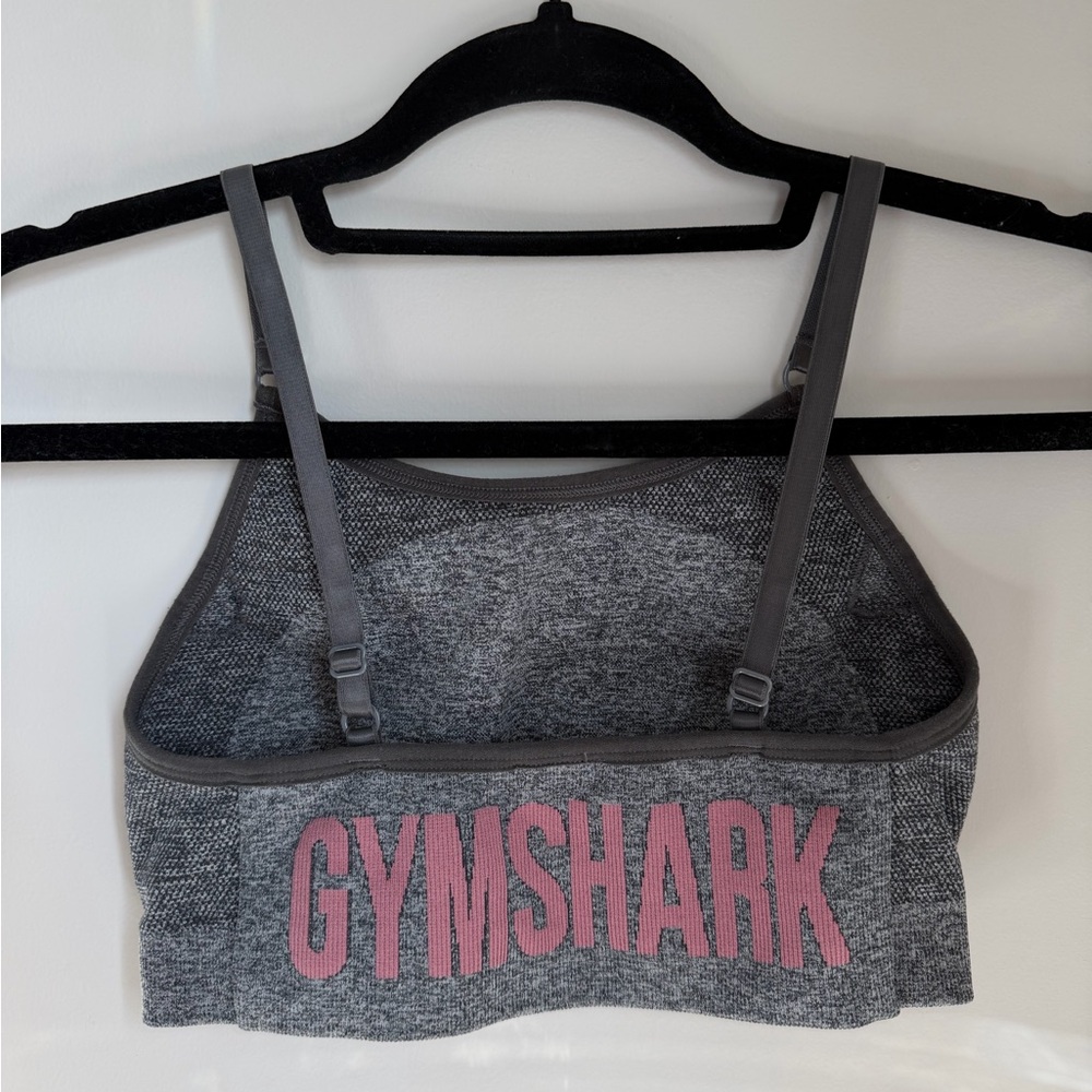 Gymshark Grey & Pink Sports Bra - Picture 2 of 2